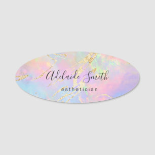 elegant opal texture name tag