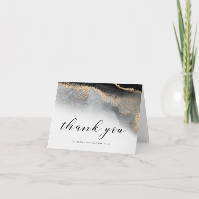 Elegant Opulence Thank You with Your Name(s) Card (Front)