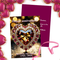 Elegant Opulent Heart Gemstone Wedding Anniversary