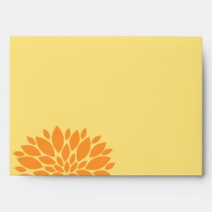 Elegant Orange and Light Yellow Floral Burst Envelopes