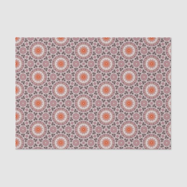 Elegant Orange and Pink Modern Geometric Pattern  Tissue Paper (Front)