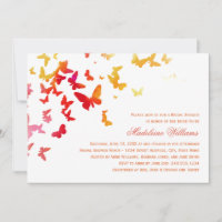 Elegant Orange and Red Butterflies Bridal Shower