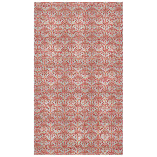 Elegant Orange and Silvery White Damask Pattern Tablecloth