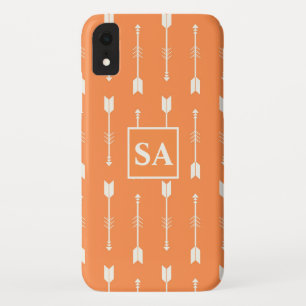 Elegant Orange and white Arrows iPhone XR Case