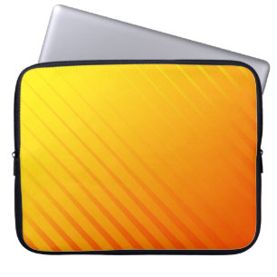 Elegant Orange and Yellow Abstract Lines Laptop Sleeve