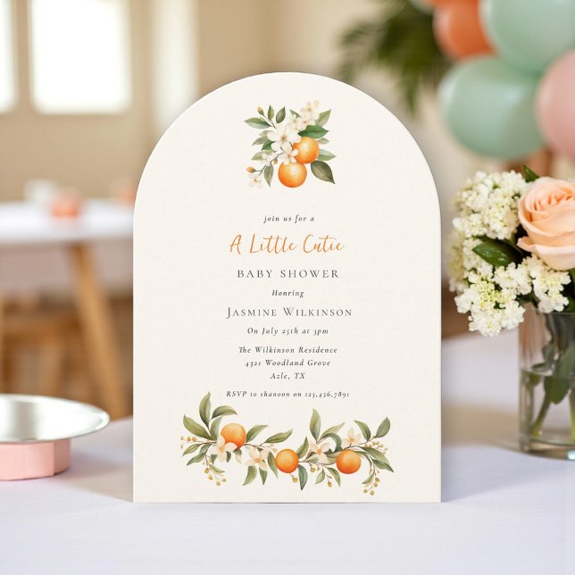 Elegant Orange Blossom Baby Shower Arch Design Invitation (Creator Uploaded)