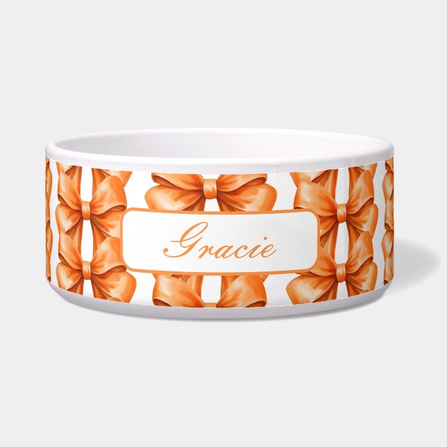 Elegant Orange Bow Dog (Front)
