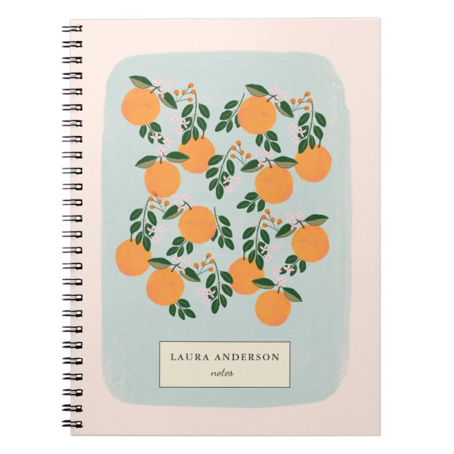 Elegant Orange Citrus Personalised Notebook (Front)