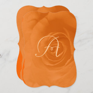 Elegant Orange Coral Rose Wedding Invitation