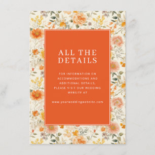 Elegant Orange Floral Enclosure Card