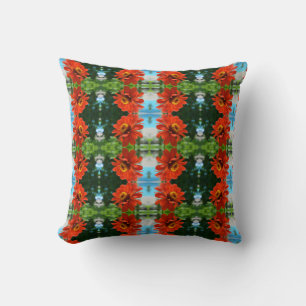 Elegant Orange floral flower daisy Cushion