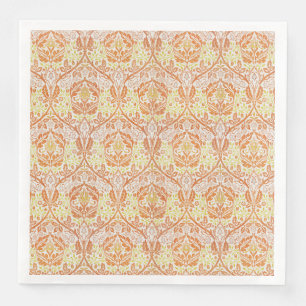 Elegant Orange Floral Pattern Napkin