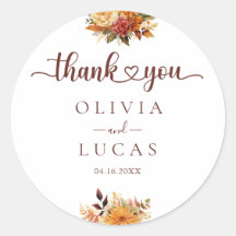 Elegant Orange Flower Frame Wedding