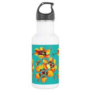 Elegant Orange Flowers - Aqua 532 Ml Water Bottle
