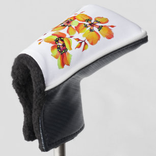 Elegant Orange Flowers - Customise your Own Golf Head Cover