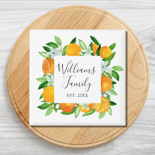 Elegant Orange Fruits and Flowers Summer Floral Magnet