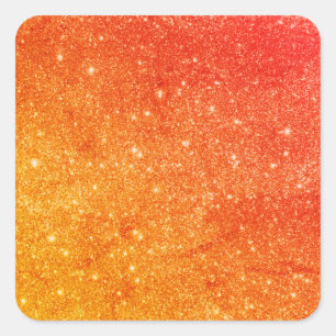 Elegant Orange Glitter  Square Sticker
