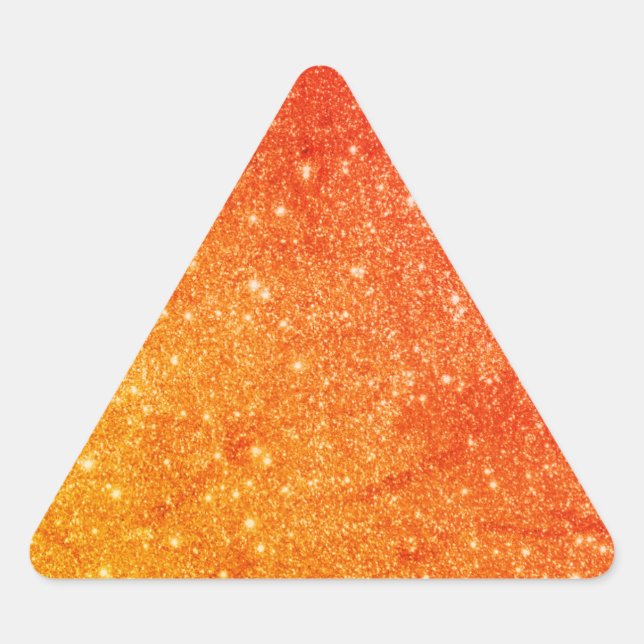 Elegant Orange Glitter  Triangle Sticker (Front)