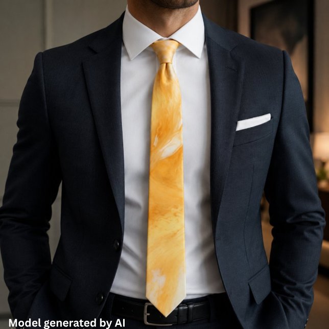 Elegant Orange Gold Marble Tie (Creator Uploaded)