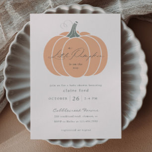 Elegant Orange Little Pumpkin Fall Baby Shower  Magnetic Invitation