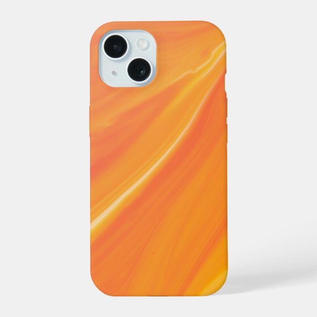  Elegant Orange Marble  iPhone 15 Case (Back)