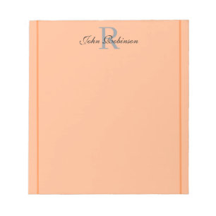 Elegant Orange Monogram Notepad