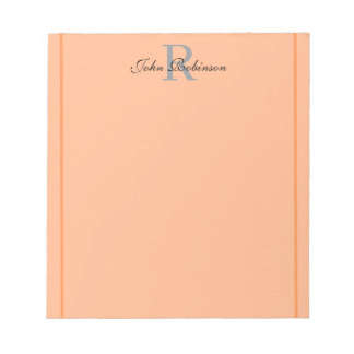 Elegant Orange Monogram Notepad