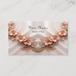 Elegant Orange Peach Floral Business Card