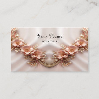 Elegant Orange Peach Floral Business Card