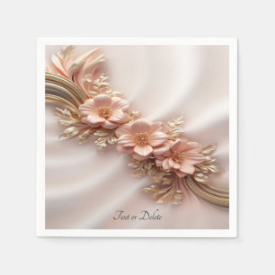 Elegant Orange Peach Floral Napkins