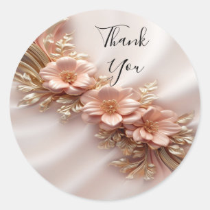 Elegant Orange Peach Floral Sticker