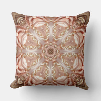 Elegant Orange Peach Floral Throw Pillow