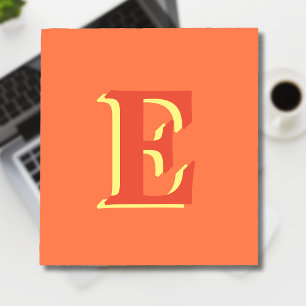 Elegant Orange Red 3D Initial Letter   Coral  Notepad