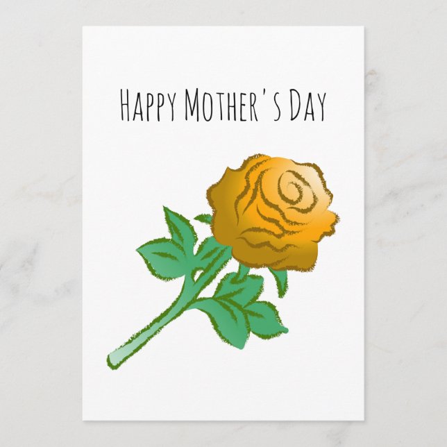 Elegant Orange Rose Card (Front)
