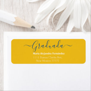 Elegant Orange Spanish Class Year Return Lab Address Label
