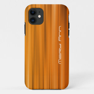 Elegant Orange Texture Custom Name iPhone 11 Case