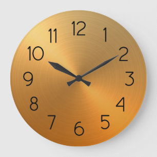 Elegant Orange to Gold Ombre Gradient Large Clock