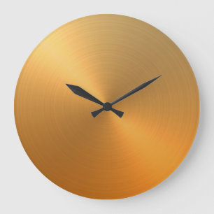 Elegant Orange to Gold Ombre Gradient Large Clock
