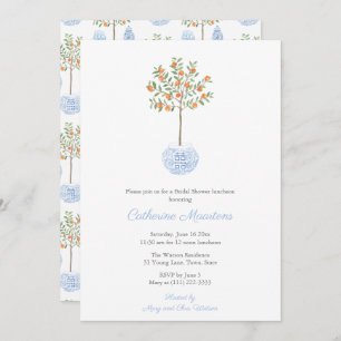 Elegant Orange Tree Bridal Shower Luncheon Party Invitation
