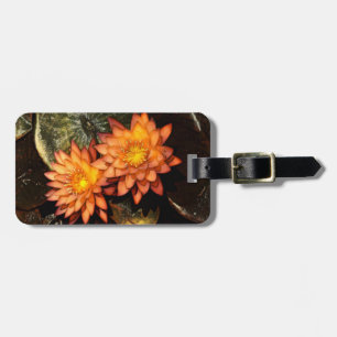 Elegant Orange Water Lilies Luggage Tag