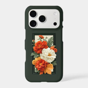 Elegant Orange & White Floral Art