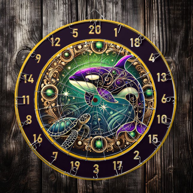 Elegant Orca Turtle Dartboard Artwork (Creator Uploaded)