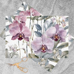 Elegant Orchid Blooms in Soft Pink and Lavender Tissue Paper<br><div class="desc">This stunning tissue paper features a delicate and sophisticated pattern of blooming orchids in soft shades of pink and lavender. The intricate details of the orchid petals, combined with the subtle green and grey foliage, create a serene and elegant aesthetic that is perfect for any occasion. Whether you're wrapping a...</div>