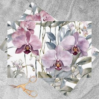 Elegant Orchid Blooms in Soft Pink and Lavender Tissue Paper