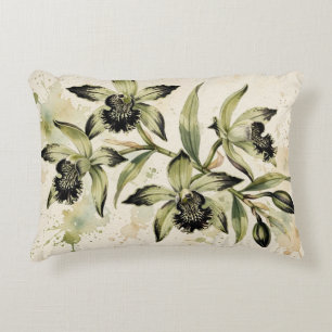 Elegant Orchid Botanical Canvas Art Print Decorative Cushion