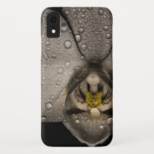 Elegant orchid flower black grey iPhone XR case