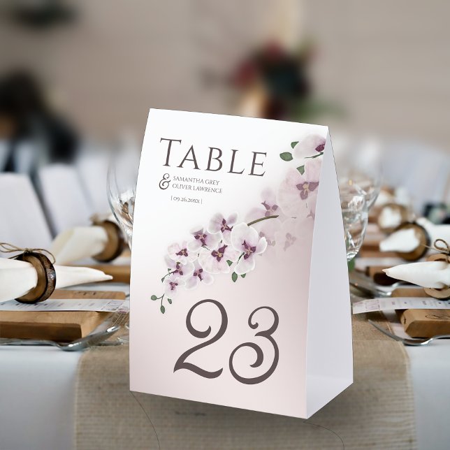 Elegant Orchid Minimalist Wedding Table Number (Creator Uploaded)