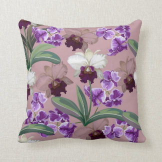 Elegant Orchid Pattern Cushion