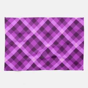 Elegant Orchid Purple Plaid Kitchen Towel
