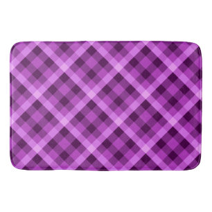 Elegant Orchid Purple Plaid Large Bath Mat